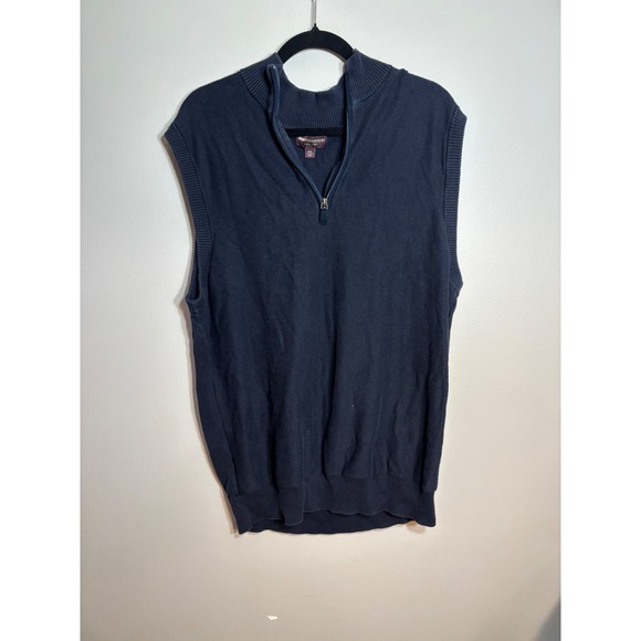 Johnston & Murphy Other - Johnston & Murphy Mens XXL Navy Blue Cotton Blend Quarter Zip Sweater Vest
